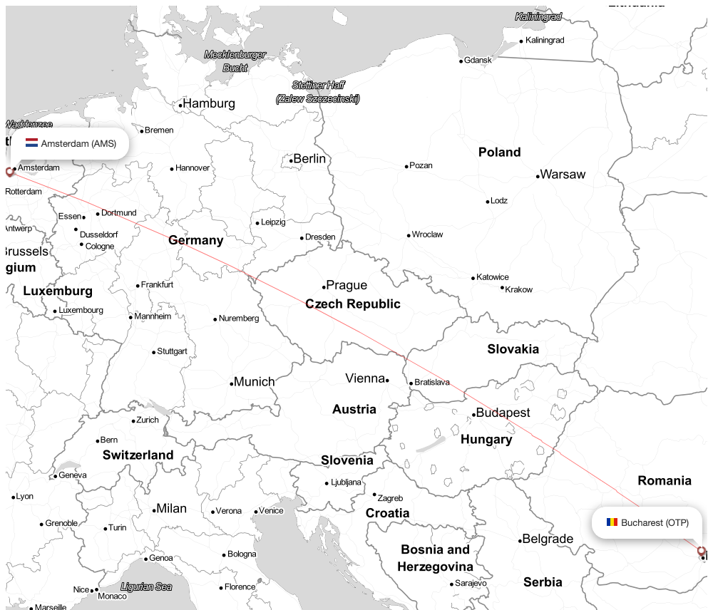 Flight map for ROT364 RO364