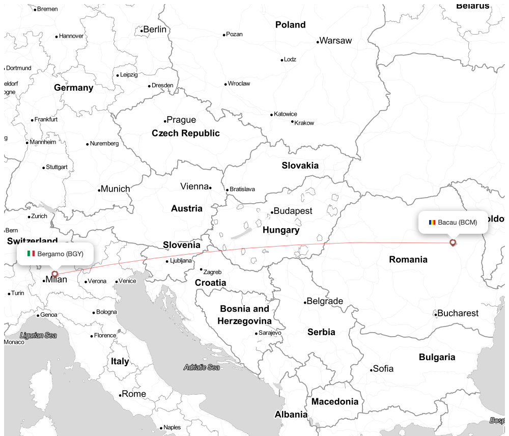 Flight map for AEZ3015 XZ3015