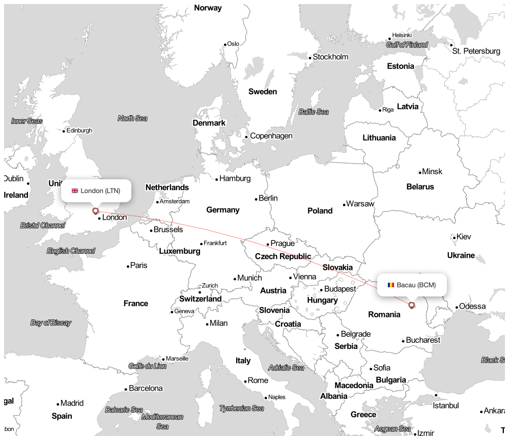 Flight map for WUK3901 W93901