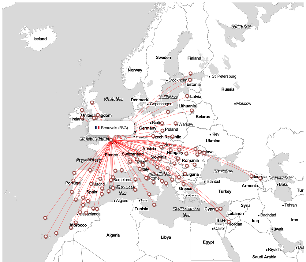 Flight map for BVA