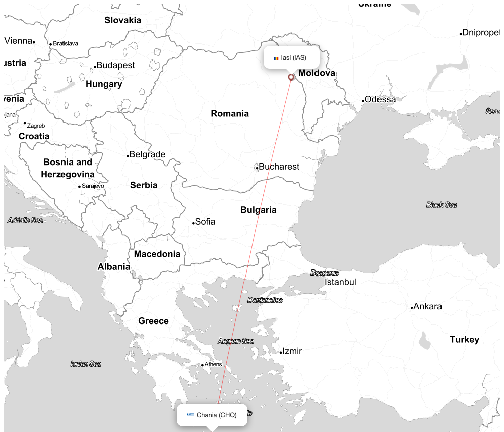 Flight map for CHQ-IAS