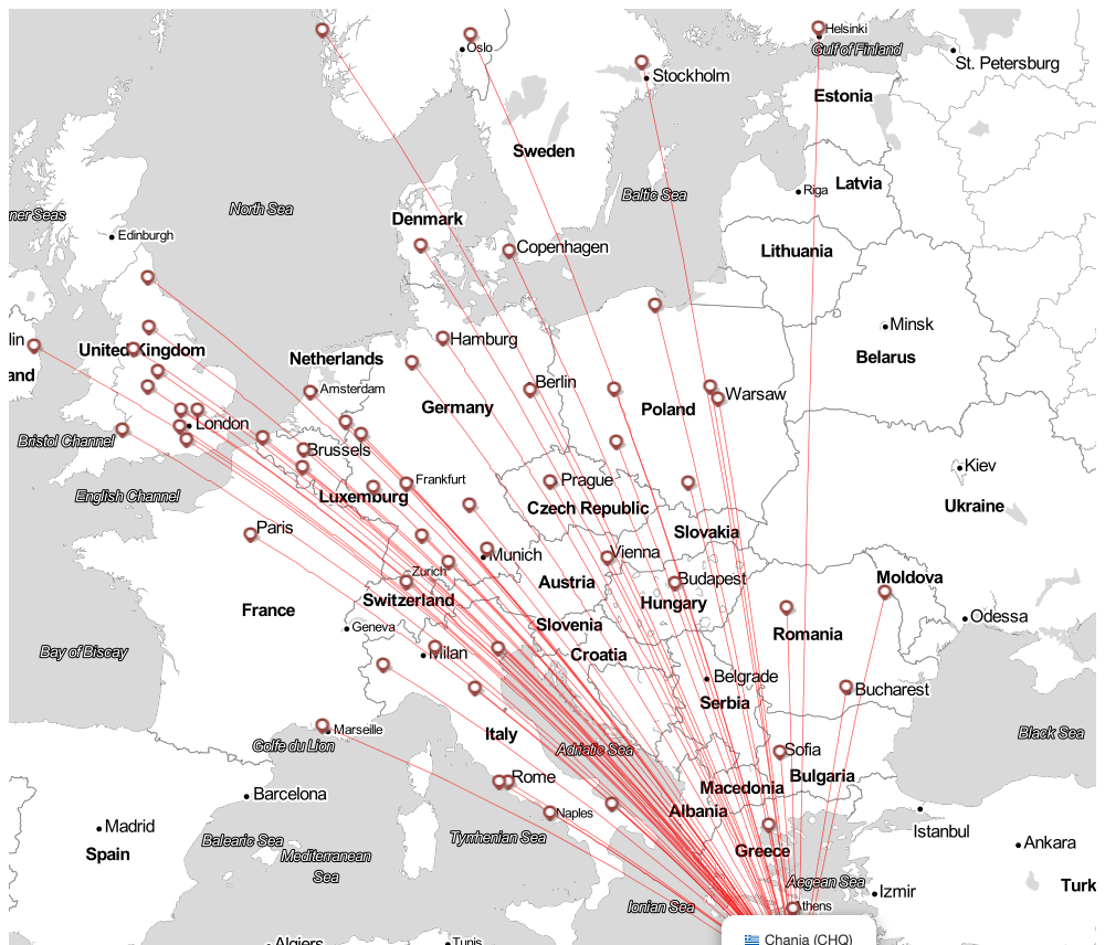 Flight map for CHQ