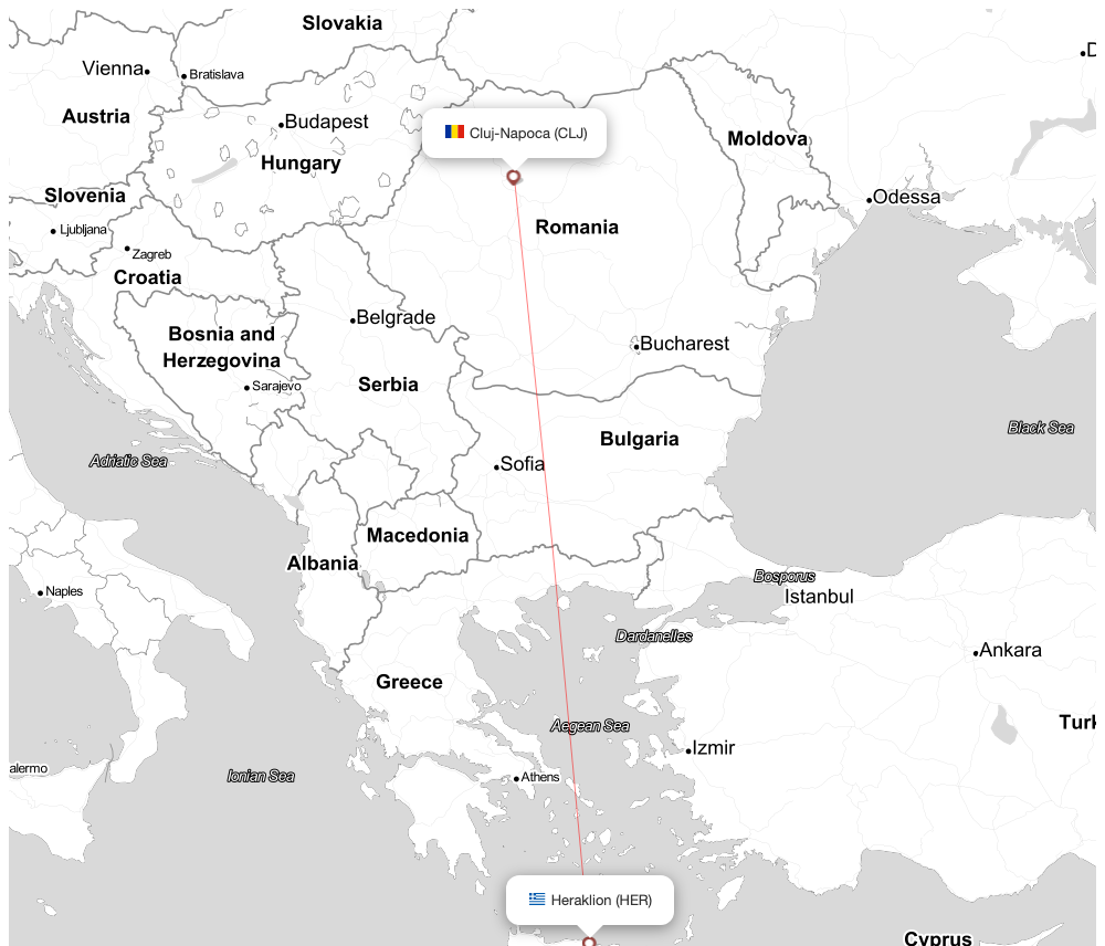 Flight map for CLJ-HER