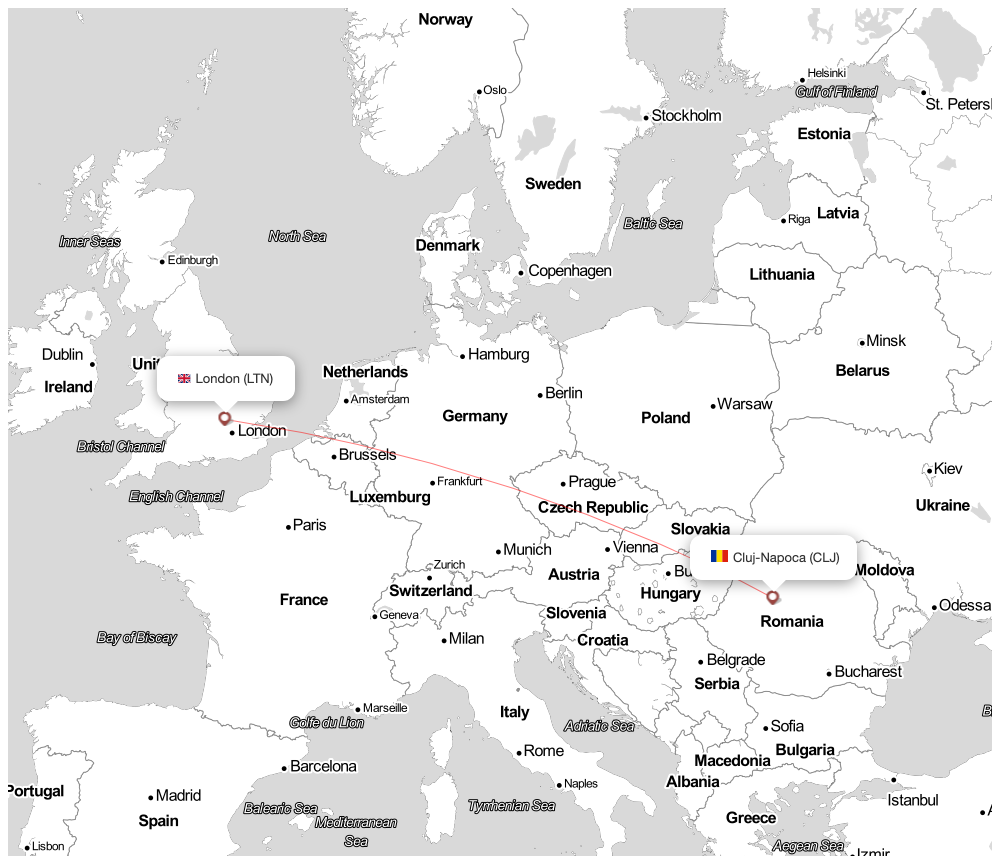 Flight map for WMT3301 W43301