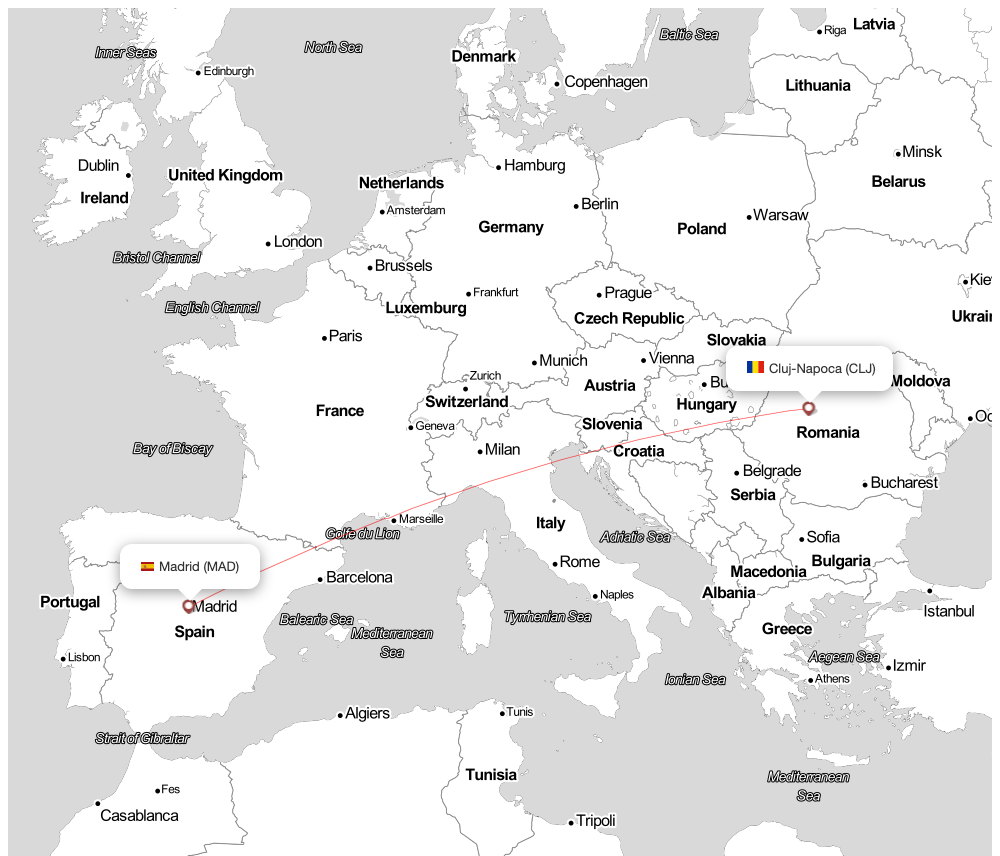 Flight map for CLJ-MAD