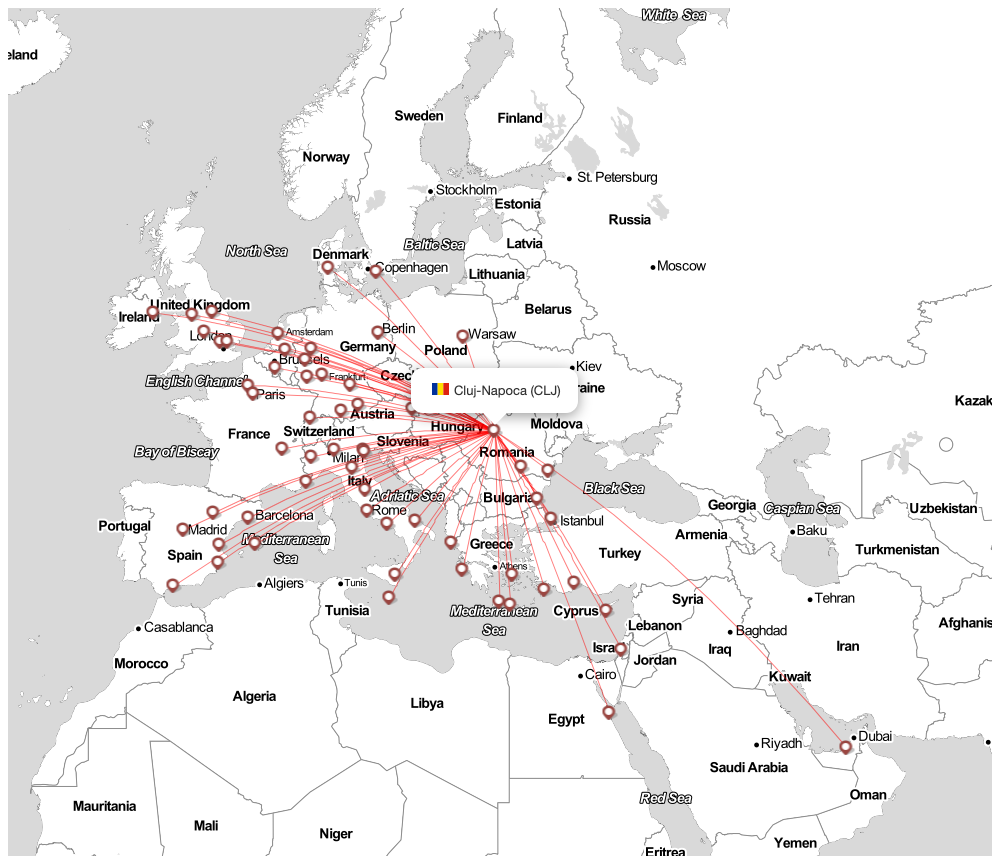 Flight map for CLJ