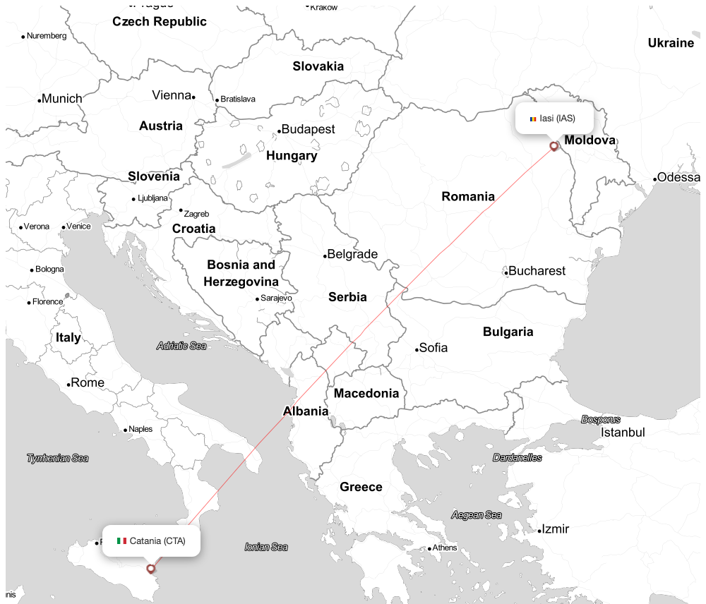 Flight map for CTA-IAS