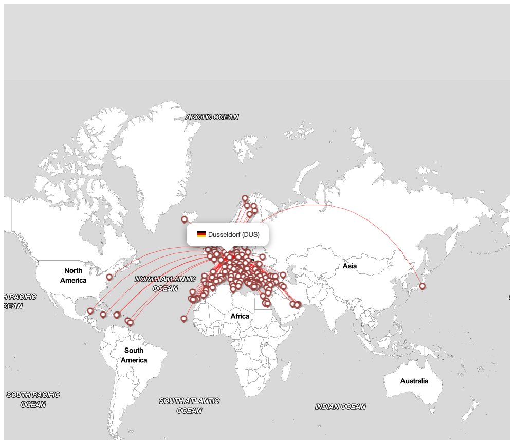 Flight map for DUS