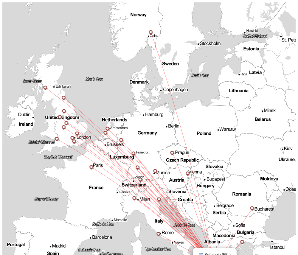 Flight map for EFL