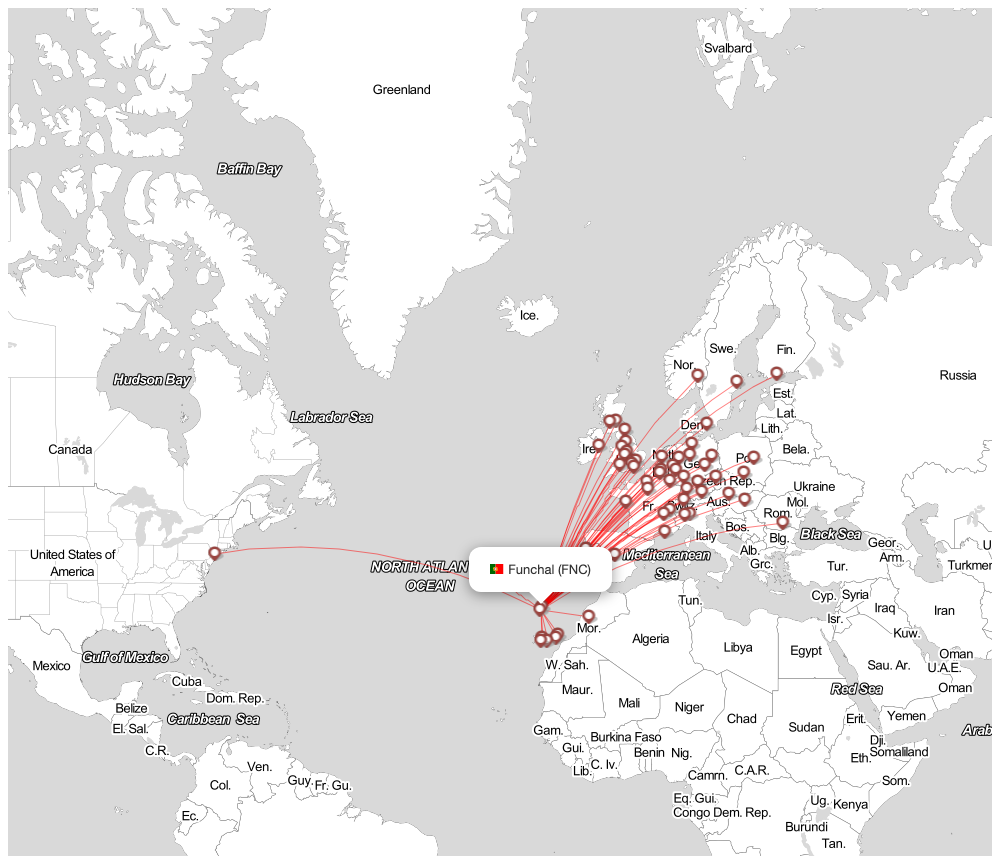 Flight map for FNC