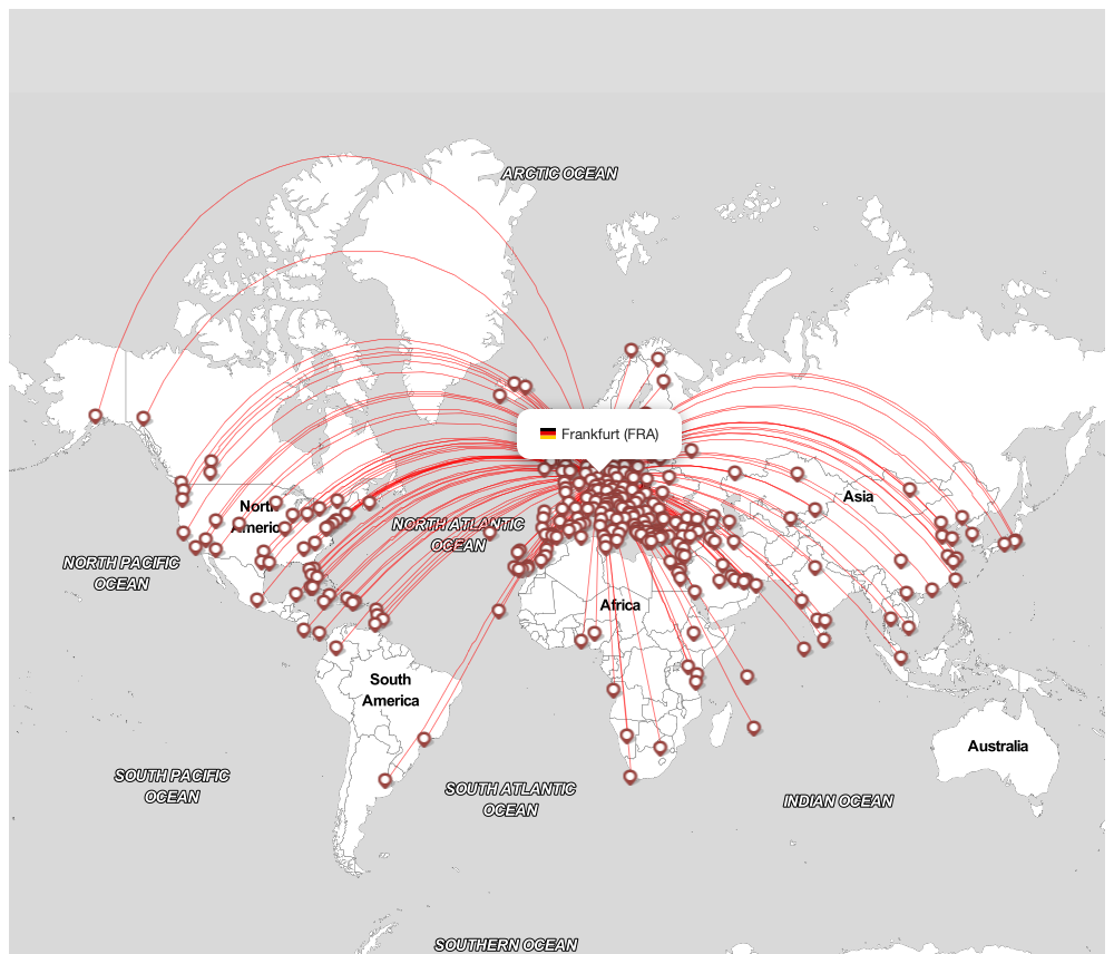 Flight map for FRA