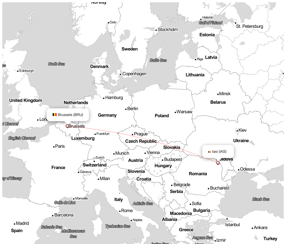 Flight map for IAS-BRU